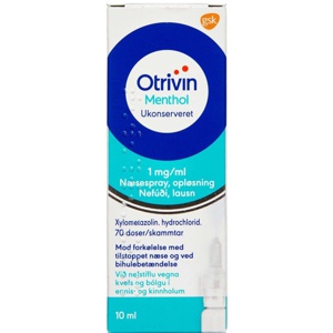 Otrivin Menthol Ukonserveret Næsespray 1 Mg produktbillede