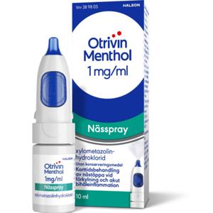 Otrivin Menthol (utan konserveringsmedel), nässpray, lösning 1 mg/ml, 10 ml