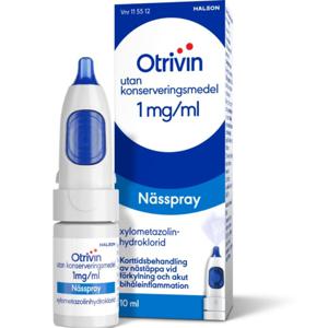 Otrivin utan konserveringsmedel, nässpray, lösning 1 mg/ml, 10 ml