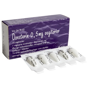 Ovesterin 0,5 mg vagitorier 15 stk produktbilde