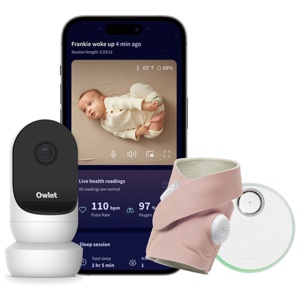 Owlet Dream Sock™ Dusty Rose + Owlet Cam 2 produkt bild