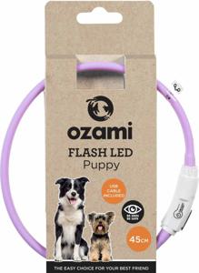 Ozami Halsband Flash Puppy LED Lila 45 cm produkt bild