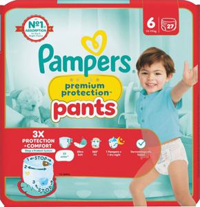 Pampers Premium Protection byxblöjor storlek 6, 27 blöjor, 13kg-19kg produkt bild