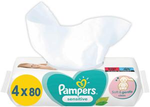 Pampers&nbsp;Sensitive&nbsp;Baby&nbsp;Våtservetter 4-pack, 320 st produkt bild