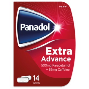 Panadol extra advance 500mg/65mg paracetamol + caffeine tablets product image