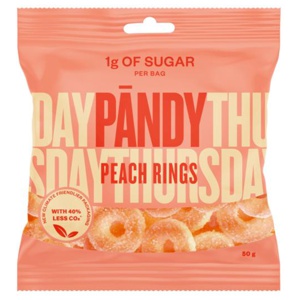 Pändy Candy, Peach Rings, 50 g produkt bild
