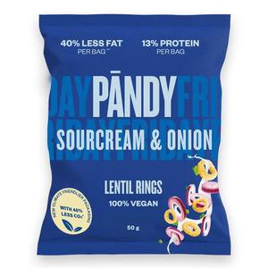 Pandy Linsechips Sourcream & Onion Rings 50 g produktbillede