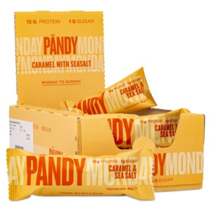 Pändy Protein Bar Caramel & Sea Salt 18-pak produktbillede