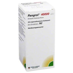 Pangrol 40000 magensaftresistente Kapseln, 100 St Hartkapseln mit magensaftresistent überzogenen Pellets Produktbild