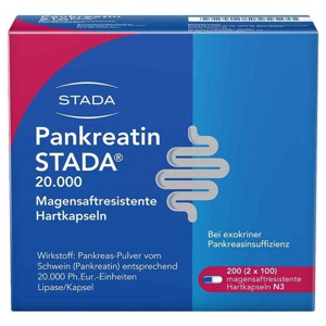 Pankreatin Stada® 20.000, 200 St Magensaftresistente Hartkapseln Produktbild