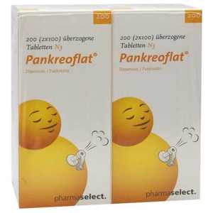 Pankreoflat überzogene Tabletten, 200 St Überzogene Tabletten Produktbild