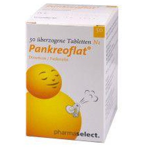 Pankreoflat überzogene Tabletten, 50 St Überzogene Tabletten Produktbild