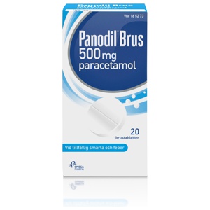Panodil Brus 500 mg 20 brustabletter produkt bild
