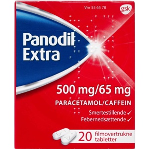 Panodil Extra 500+65 mg 20 tabletter produktbillede