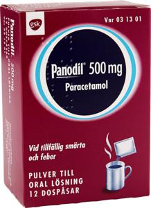 Panodil pulver till oral lösning i dospåse 500 mg 12 st produkt bild