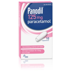 Panodil, suppositorium 125 mg, 10 st produkt bild