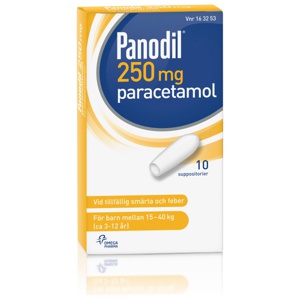 Panodil, suppositorium 250 mg, 10 st produkt bild