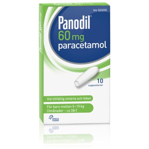 Panodil, suppositorium 60 mg, 10 st produkt bild