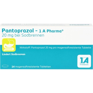 PANTOPRAZOL-1A Pharma 20mg bei Sodbrennen msr.Tab. Produktbild