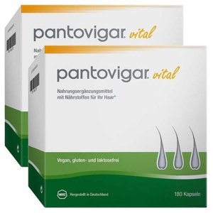 Pantovigar vital Kapseln mit Nährstoffen für Haare, 2x180 St Kapseln Produktbild