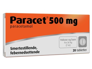 Paracet 500 mg tabletter 20 stk produktbilde