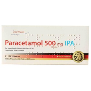 PARACETAMOL-500-mg-IPA-Tabletten Produktbild