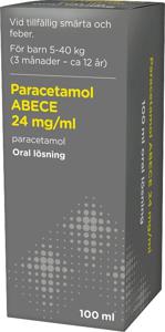 Paracetamol ABECE Oral lösning 24 mg/ml 100 ml produkt bild