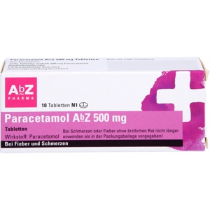 PARACETAMOL-AbZ-500-mg-Tabletten Produktbild
