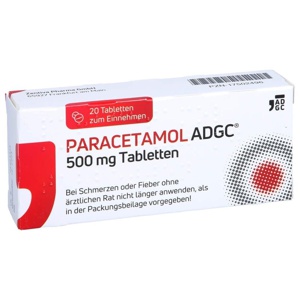 PARACETAMOL ADGC® 500 mg Tabletten, 20 St Tabletten Produktbild