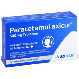 PARACETAMOL axicur 500 mg Tabletten Produktbild