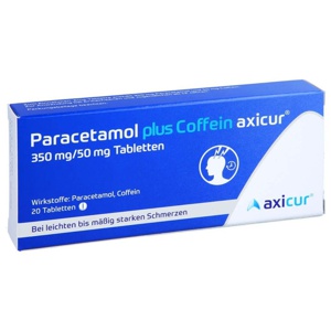 PARACETAMOL plus Coffein axicur 350 mg/50 mg Tabl. Produktbild