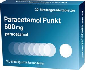 Paracetamol Punkt, filmdragerad tablett 500 mg 20 st produkt bild