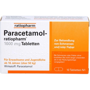 PARACETAMOL-ratiopharm 1.000 mg Tabletten Produktbild