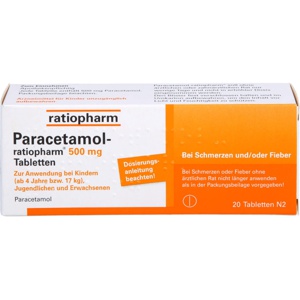 PARACETAMOL-ratiopharm 500 mg Tabletten Produktbild