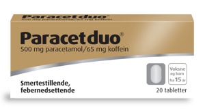 Paracetduo 500/65 mg tabletter 20 stk produktbilde