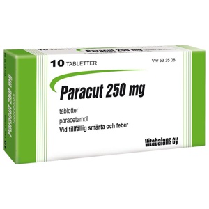 Paracut, tablett 250 mg 10 st produkt bild