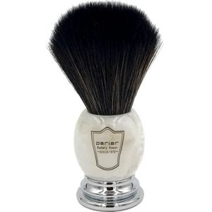 Parker Shaving Marbled Ivory Chrome Handle Black Synthetic Shave Bristle produkt bild
