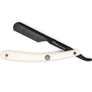 Parker Shaving PTWBA - White ABS Handle Push Type Black Blade Holder Barber/Straight Razor produkt bild
