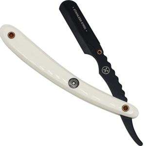Parker Shaving SRWBA White ABS Handle Clip Type Black Blade Holder Barber/Straight Razor produkt bild