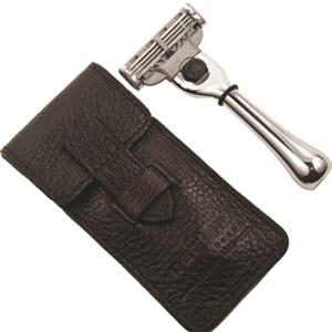 Parker TM-3 Travel Mach-3 Razor with Leather Pouch produkt bild