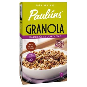 Pauluns Granola Hasselnötter & Dadlar 450 g produkt bild