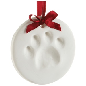 Pearhead Pawprints Ornament - Round White produkt bild