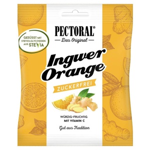 PECTORAL Ingwer Orange Bonbons zuckerfrei Produktbild