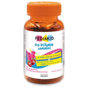 Pediakid Gummies Vitamin D3 Strawberry 60 stk. produktbillede