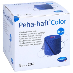 Peha-Haft Color Fixierbinde latexfrei 8 cmx20 m blau, 1 St Binden Produktbild