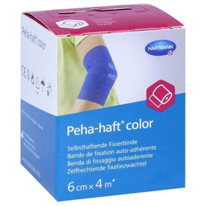 Peha-haft Color Fixierbinde latexf.6 cmx4 m blau Produktbild
