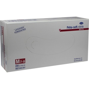 PEHA-SOFT nitrile white Unt.Hands.unsteril pf M Produktbild