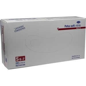 Peha Soft nitrile white Untersuchungshandschuhe puderfrei unsteril S, 200 St Handschuhe Produktbild