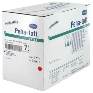 Peha-Taft latex Op-Handschuhe Größe 7,5, 50X2 St Handschuhe Produktbild