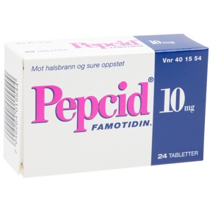 Pepcid 10 mg tabletter 24 stk produktbilde